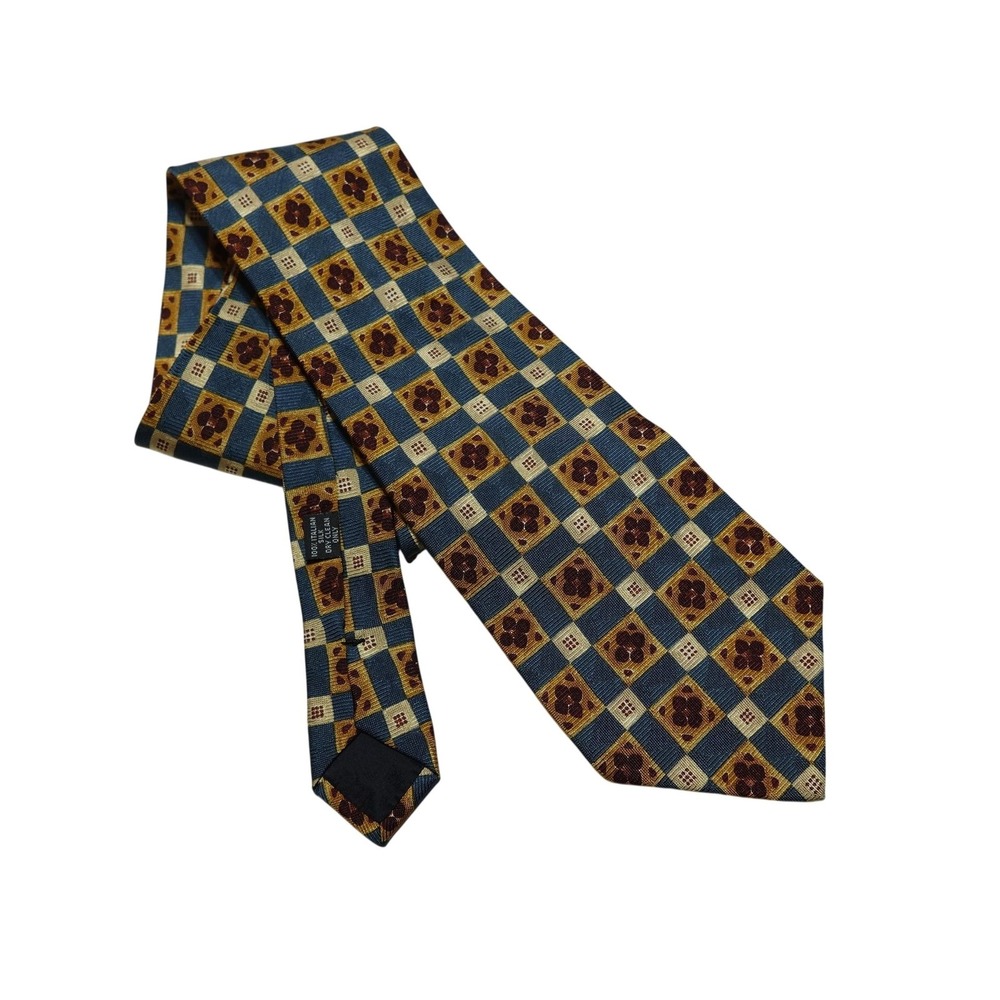 Coach Tie Mens One Size Multicolor Plaid Check 100% Silk Woven Classic